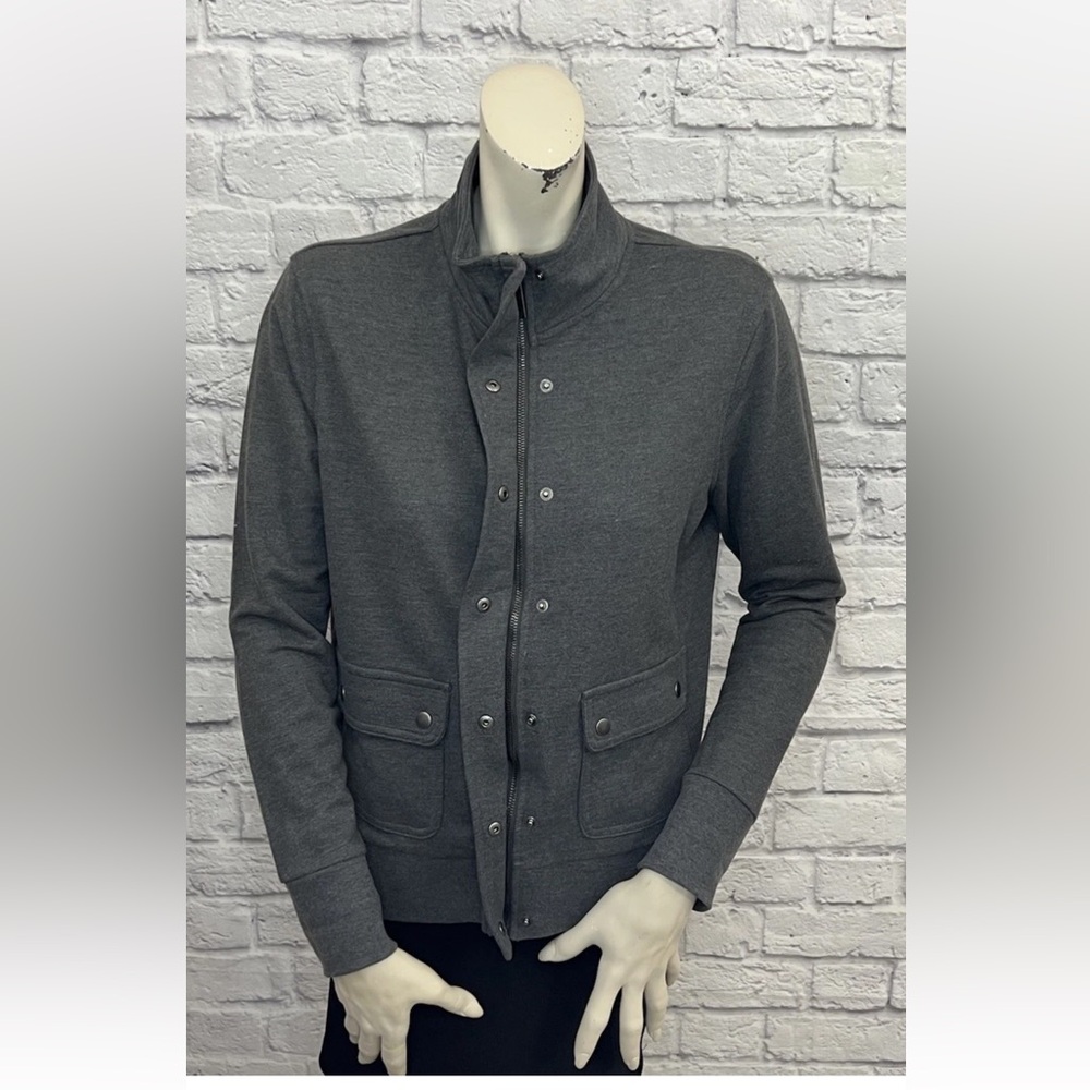 BANANA REPUBLIC GRAY LONG SLEEVE ZIP UP JACKET SIZE M - Picture 2 of 5